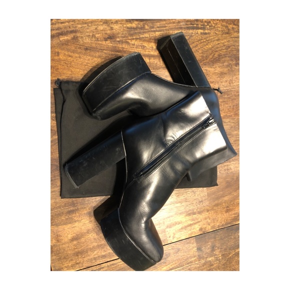 Black Alexander Wang Platform Ankle Boots - Picture 2 of 7